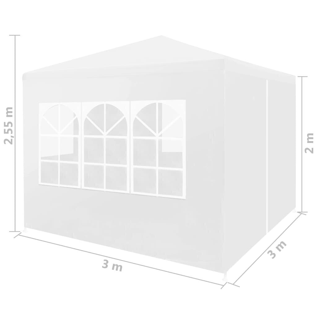 svinību telts, balta, 3x3 m цена и информация | Dārza nojumes un lapenes | 220.lv