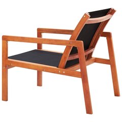 dārza atpūtas krēsls, melns, eikalipta masīvkoks un tekstilēns cena un informācija | Dārza krēsli | 220.lv