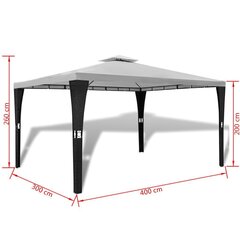 dārza nojume ar jumtu, 3x4 m, krēmbalta cena un informācija | Dārza nojumes un lapenes | 220.lv