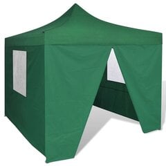 saliekama telts, 3x3 m, 4 sienas, zaļa cena un informācija | Dārza nojumes un lapenes | 220.lv