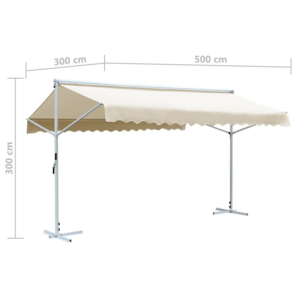 brīvi stāvoša nojume, krēmkrāsas, 500x300 cm цена и информация | Dārza nojumes un lapenes | 220.lv