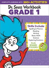 Dr. Seuss Workbook: Grade 1: 260plus Fun Activities with Stickers and More! (Spelling, Phonics, Sight Words, Writing, Reading Comprehension, Math, Addition &amp; Subtraction, Science, SEL) cena un informācija | Grāmatas pusaudžiem un jauniešiem | 220.lv