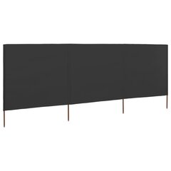 3 paneļu vēja aizsargsiets, 400x120 cm, audums, pelēks цена и информация | Зонты, маркизы, стойки | 220.lv