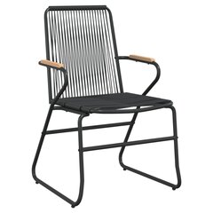 dārza krēsli, 2 gab., PVC rotangpalma, 58x59x85,5 cm, melni cena un informācija | Dārza krēsli | 220.lv