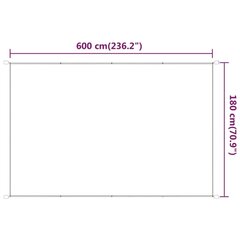 vertikāla markīze, gaiši zaļa, 180x600 cm, Oksfordas audums cena un informācija | Saulessargi, markīzes un statīvi | 220.lv