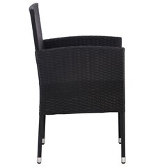 dārza krēsli, 2 gab., PE rotangpalma, melni cena un informācija | Dārza krēsli | 220.lv