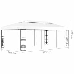 dārza nojume, 6x3 m, balta цена и информация | Беседки, навесы, тенты | 220.lv