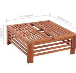 Saulessarga Pamata Pārsegs no Koka 62 x 62 x 25 cm (gar x pl x aug) cena un informācija | Saulessargi, markīzes un statīvi | 220.lv