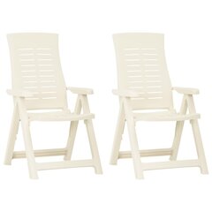 Atgāžami dārza krēsli , 2 gab., balti cena un informācija | Dārza krēsli | 220.lv