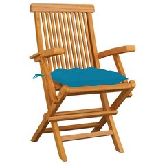 Dārza krēsli , gaiši zili matrači, 3 gab. cena un informācija | Dārza krēsli | 220.lv