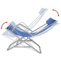atgāžami pludmales krēsli, 2 gab., tērauds, zili cena un informācija | Sauļošanās krēsli | 220.lv