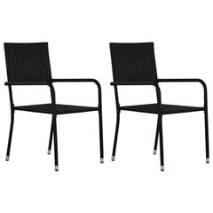 Dārza krēsli , 2 gab., melna PE rotangpalma cena un informācija | Dārza krēsli | 220.lv
