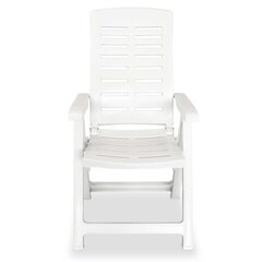 atgāžami dārza krēsli, 6 gab., plastmasa, balti cena un informācija | Dārza krēsli | 220.lv