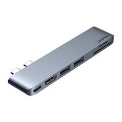 Адаптер 6-в-1 UGREEN CM380 USB-C Hub для MacBook Air / Pro, серый цена и информация | Адаптеры и USB разветвители | 220.lv