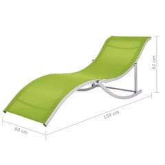 saliekami sauļošanās krēsli, 2 gab., zaļš tekstilēns cena un informācija | Sauļošanās krēsli | 220.lv