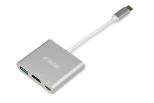 HUB I-BOX USB TYP C - USB 3.0, HDMI, USB C, подача питания цена и информация | Адаптеры и USB разветвители | 220.lv