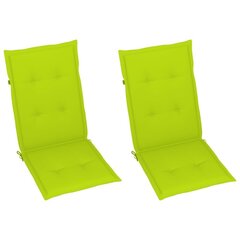 dārza krēslu matrači, 2 gab., spilgti zaļi, 120x50x4 cm cena un informācija | Krēslu paliktņi | 220.lv