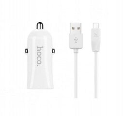 Автомобильное зарядное устройство HOCO 2xUSB+micro 2.4A цена и информация | Зарядные устройства для аккумуляторов | 220.lv