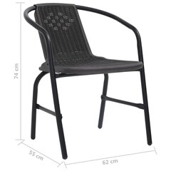 Dārza krēsli , 4 gab., melni cena un informācija | Dārza krēsli | 220.lv