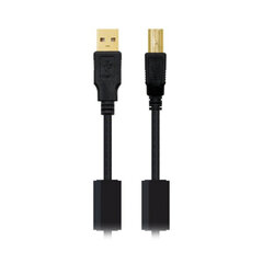 USB 2.0 A uz USB B Kabelis NANOCABLE 10.01.120 Melns cena un informācija | Adapteri un USB centrmezgli | 220.lv