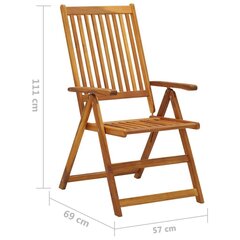 saliekami dārza krēsli ar matračiem, 6 gab., akācijas masīvkoks cena un informācija | Dārza krēsli | 220.lv