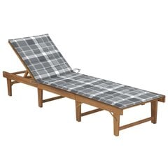 sauļošanās zvilnis ar matraci, salokāms, akācijas masīvkoks cena un informācija | Sauļošanās krēsli | 220.lv