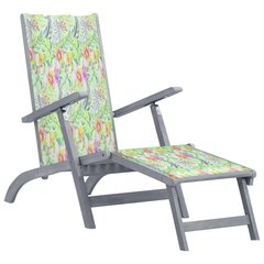atpūtas krēsls ar kāju balstu un matraci, akācijas masīvkoks cena un informācija | Dārza krēsli | 220.lv