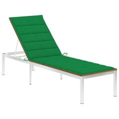 Sauļošanās zvilnis ar matraci , zaļš cena un informācija | Sauļošanās krēsli | 220.lv
