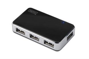 DIGITUS Hub 4-port USB 2.0 HighSpeed, Power Supply, black cena un informācija | Adapteri un USB centrmezgli | 220.lv