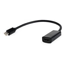 Interfeisa adapteris Gembird mini displayport 1.1-&gt; HDMI, uz kabeļa, melns cena un informācija | Adapteri un USB centrmezgli | 220.lv