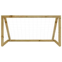 futbola vārti ar tīklu, 160x100x80 cm, impregnēts priedes koks цена и информация | Футбольные ворота и сетки | 220.lv