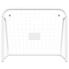 futbola vārti ar tīklu, balti, 125x96x60cm, tērauds, poliesters цена и информация | Футбольные ворота и сетки | 220.lv