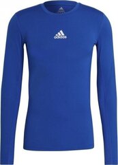 T-krekls Adidas Techfit Ls Top, zils cena un informācija | Futbola formas un citas preces | 220.lv