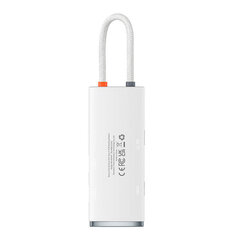 Baseus adaptera centrmezgls — C tips līdz 2 xUSB3.0 + C tips + HDMI 4K + SD + microSD — (WKQX050002) balts cena un informācija | Adapteri un USB centrmezgli | 220.lv