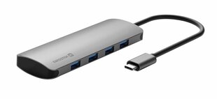 Swissten USB-C Sadalītājs 4in1 ar 4 USB 3.0 ligzdām / Alumīnija korpuss cena un informācija | Adapteri un USB centrmezgli | 220.lv