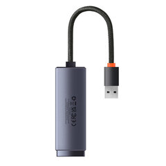 Baseus серия Lite, USB - разъем RJ45 LAN 100 Мбит/с, серый (WKQX000013) цена и информация | Адаптеры и USB разветвители | 220.lv