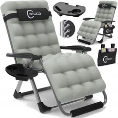 Шезлонг Carruzzo Relax Line Zero Gravity Max Comfort, серая сталь цена и информация | Шезлонги | 220.lv