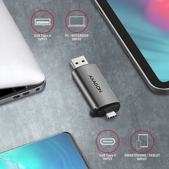 AXAGON CRE-SAC External USB 3.2 Gen1 Type-C+Type-A 2-slot SD/microSD cena un informācija | Adapteri un USB centrmezgli | 220.lv