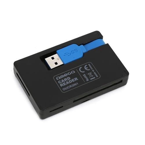 Omega OUCR33IN1 Karšu lasītājs SDHC / Micro SD / SDXC / ar 3.0 USB Spraudni / Melns цена и информация | Adapteri un USB centrmezgli | 220.lv