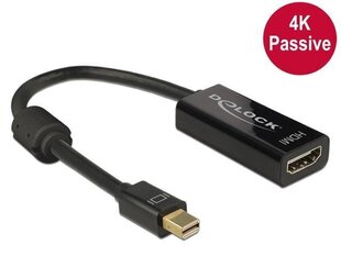 Delock adapteris mini Displayport 1.2 male &gt; HDMI female 4K Passive melns cena un informācija | Adapteri un USB centrmezgli | 220.lv