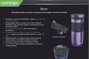 Termokrrūze Contigo Byron 720ml Gunmetal, 2095635 cena un informācija | Termosi, termokrūzes | 220.lv