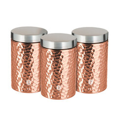 Berlinger Haus Metallic Line Rose Gold Edition набор контейнеров для сыпучих продуктов, 3 шт. цена и информация | Посуда для хранения еды | 220.lv