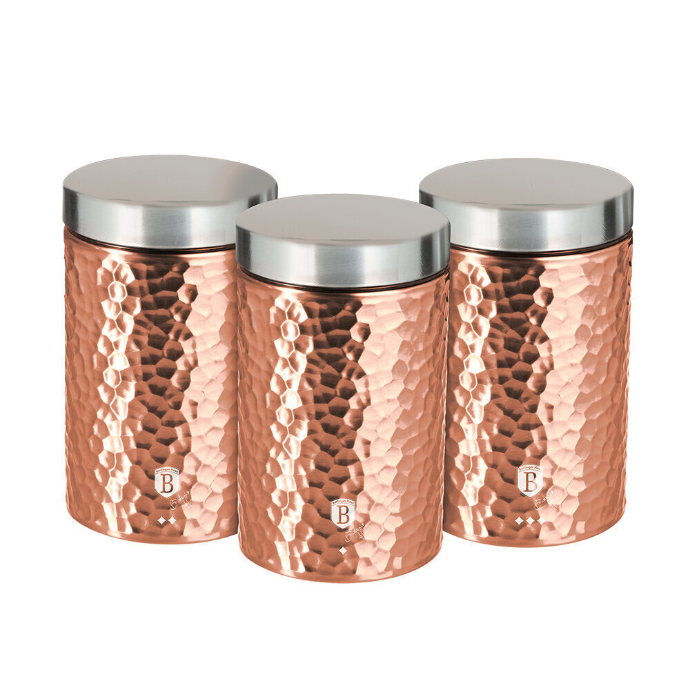 Berlinger Haus Metallic Line Rose Gold Edition trauku komplekts beramajiem produktiem, 3 gab. цена и информация | Trauki pārtikas uzglabāšanai | 220.lv