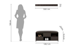 Melns Skandica RIVA drēbju pakaramais / platums 120 cm cena un informācija | Drēbju pakaramie | 220.lv