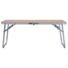 saliekams kempinga galds, brūns alumīnijs, 60x40 cm cena un informācija | Tūrisma mēbeles | 220.lv
