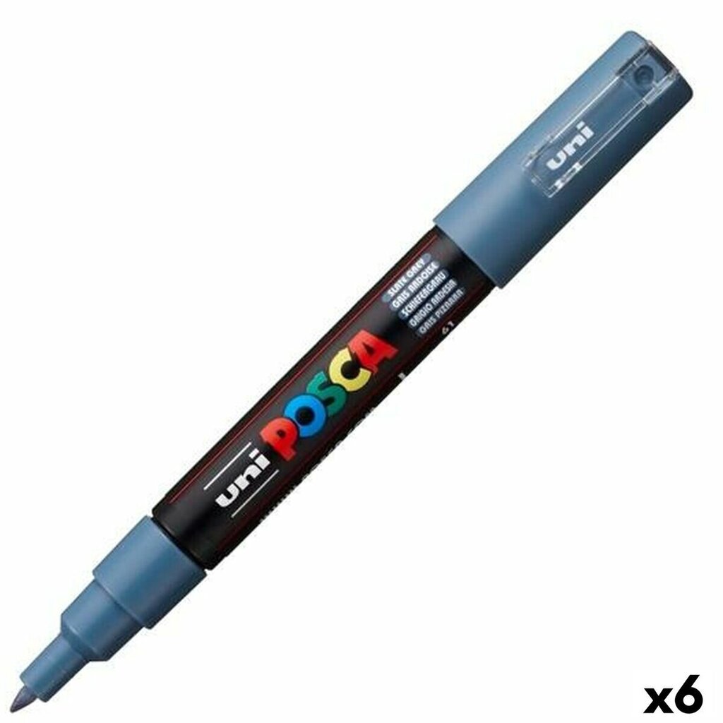 Marķieris POSCA PC-1M Tumši pelēks (6 gb.) цена и информация | Rakstāmpiederumi | 220.lv