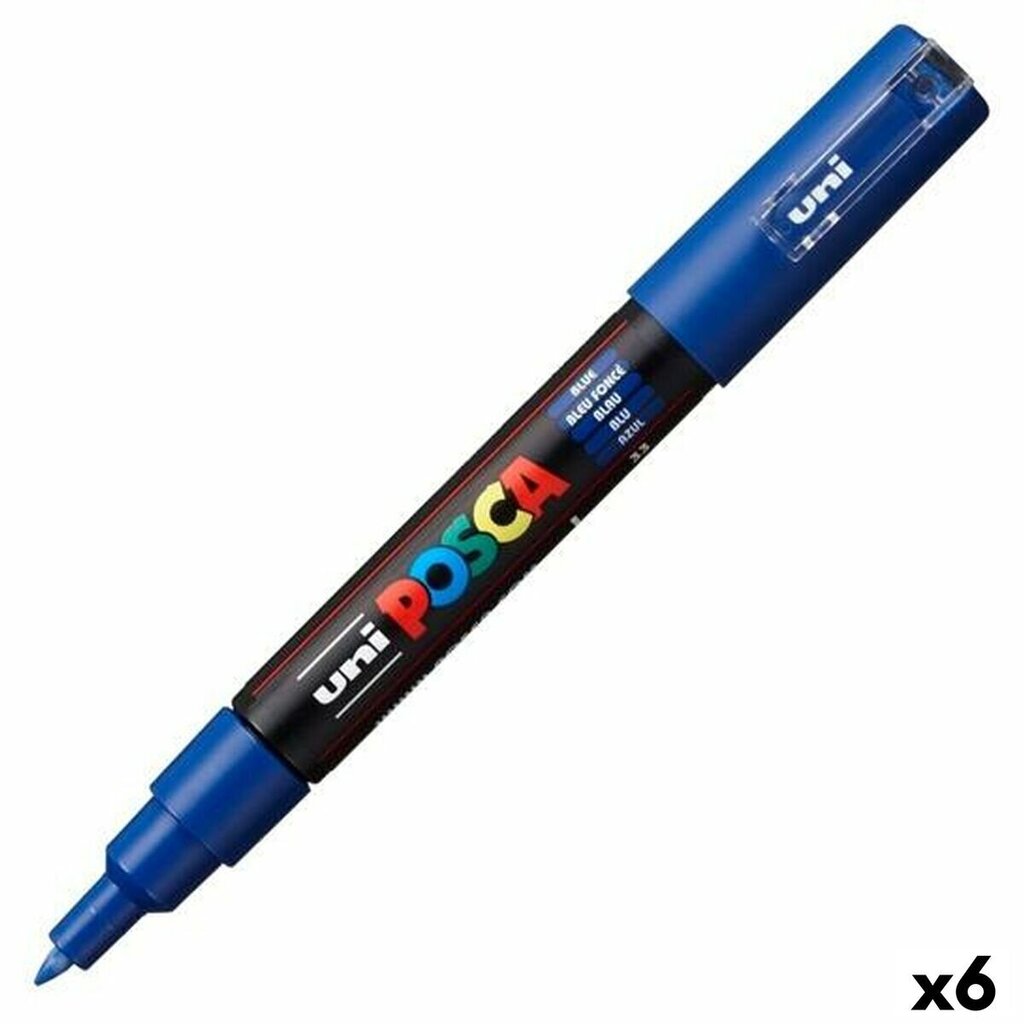 Marķieris POSCA PC-1M Zils (6 gb.) цена и информация | Rakstāmpiederumi | 220.lv