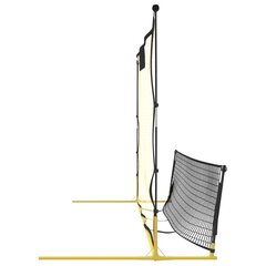 futbola atsitienu tīkls, melns, dzeltens, 183x85x120 cm cena un informācija | Futbola vārti un tīkls | 220.lv