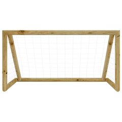 futbola vārti ar tīklu, 120x80x60 cm, impregnēts priedes koks цена и информация | Футбольные ворота и сетки | 220.lv