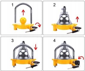 Piekabju un dzīvojamo piekabju āķa un cilpas slēdzenes ar atslēgu цена и информация | Авто принадлежности | 220.lv